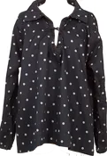 45rpm 45R umii908 Japan. Navy, Grey Cotton Dot Printed Blouse