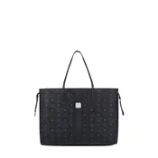 *MCM Reversible Medium Liz Visetos Coated Canvas & Leather Tote Bag w/ Pouch