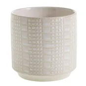Accent Decor Zati 4.5-inch Stoneware Pot, Cream