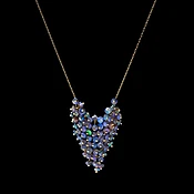 Beaded Black Opal Bib Necklace