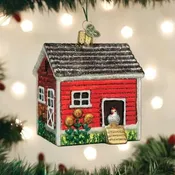 Chicken Coop Ornament - Old World Christmas Hen House Charm