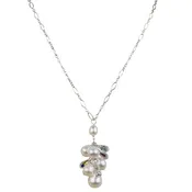 Pearl & Crystal Pendant Necklace on Sterling Silver or 14K Gold Fill |  Cultured Freshwater