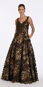 Sweetheart Floral Jacquard Ballgown with Pockets