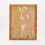 Distressed Modern Abstract in Gold Vintage Frame, by Matt Wood