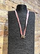 Brass Star Necklace on Pink Silk — A Pied Shoe Boutique
