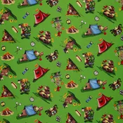 Barron Goes Camping Fabric Collection - Campground Grass Green