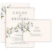 Among the Flowers - Invitation with Free Response Postcard