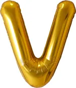 34" Foil Mylar Gold Letter 'V' Balloon