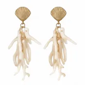 Coastal White Coral Seashell Earrings | Handmade Statement Jewelry