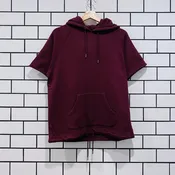 10 DEEP SLEEVELESS FT HOODIE BURGUNDY
