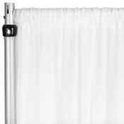 Chiffon Curtain Drape 14ft H x 118″ W Panel – White