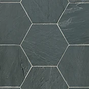 Adoni Black Slate Hexagon Wall and Floor Tile - 10 in.