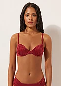 Gewatteerde Push-Up Bikini Top Shiny Satin