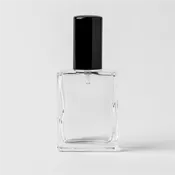 0.57 oz Clear Glass Perfume Bottle with Black Spray Top