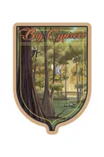 Sticker-Big Cypress Retro Woodpecker & Egret