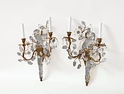 Four Large Vintage Rock Crystal Bagues Bird Rock Crystal Sconces —  elle w collection
