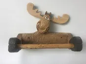“Mortimer Moose” Wooden Wall Paper Towel Holder