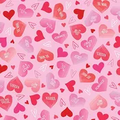 Be My Gnomie - Candy Hearts Light Pink - 1 Yard