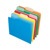 100CT ASSORT COLOR TOP FILE FOLDERS LETTER SIZE