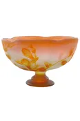 Galle French Cameo Glass Footed Compote. Signed Galle. France C.a. 1920’s