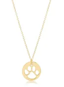 16" Necklace Gold Paw Print [N16GPPGD]