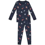 2PC PJ SET: L/S TOP + PANT KNIT-NAVY
