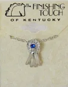 Blue Ribbon Pendant - Imitation Rhodium Finish