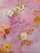 Charm Pink/White/Amber/Multi 100% Cotton Floral Print Lawn 58W