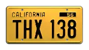 AMERICAN GRAFFITI | Milner's Ford Deuce Coupe THX 138 License Plate