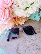 ANNA AVIATOR SQUARE METAL SUNGLASSES