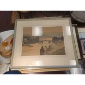 1936 Watercolor Painting by Bertram Nicholls in Frame (AS IS)