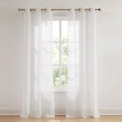 Aileen Textured Raindrop Sheer Window Curtain Panels