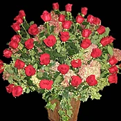 BASKET OF RED ROSES