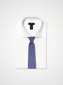 Cobalt Geometric Silk Tie