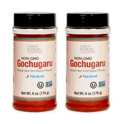 2 Pack, Fine Grind Gochugaru Non GMO Kosher  Korean Red Pepper Powder (for sauce making), 6 OZ