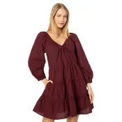Wholesale Madewell Teresa - Long Sleeve Tie Retro Mini Cabernet 12