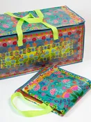 Floral Folk Art Storage Tote Bag