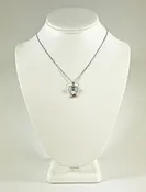 Cole Sheckler Necklace - London Blue Topaz Heart in 14kt White Gold with Ivy Leaves