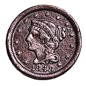 Braided Hair Large Cent 1848