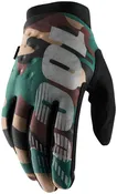 100% Brisker Gloves - Camo/Black Full Finger Men's Large