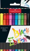 10Ct Felt Tip Brush Pen Black Edition Box