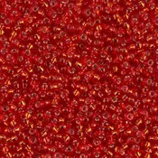 0010 Orange Red Transparent Silver Lined - 11/0 Miyuki Seed Bead - 25 grams