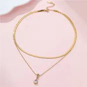 18K Gold Layered Pendant Necklace