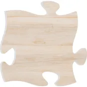 Light Faux Wood Puzzle Piece Plaque
