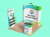 10x10 L-Shape Tension Fabric Trade Show Booth - Corner Exhibit Kit