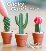 3D Cactus Pot Clicker Assorted