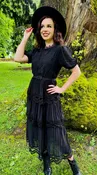 Annabel Romantic Cottage Goth Tiered Dress