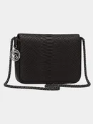 Downing Italian Python Leather Handbag Midnight
