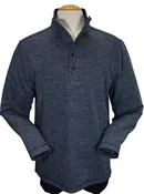 112 Navy Check Snap Mock