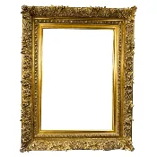 1880s American Gilt Frame with Acanthus & Cartouche Detail